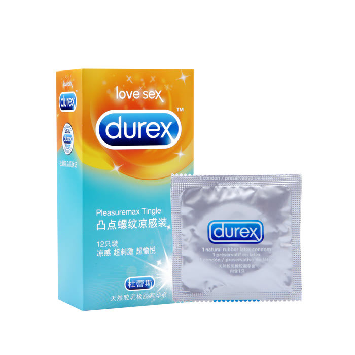 杜蕾斯Durex 避孕套 凸点螺纹凉感装12只装 大颗粒情趣避孕套