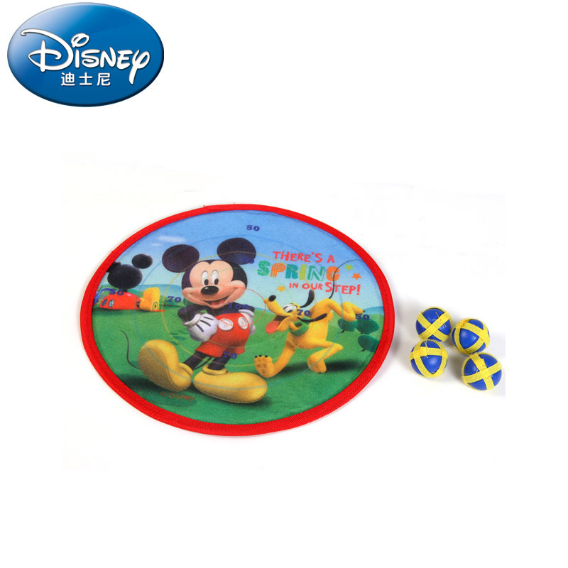 Disney/迪士尼 儿童卡通粘巴球米奇布艺飞標盘投球靶