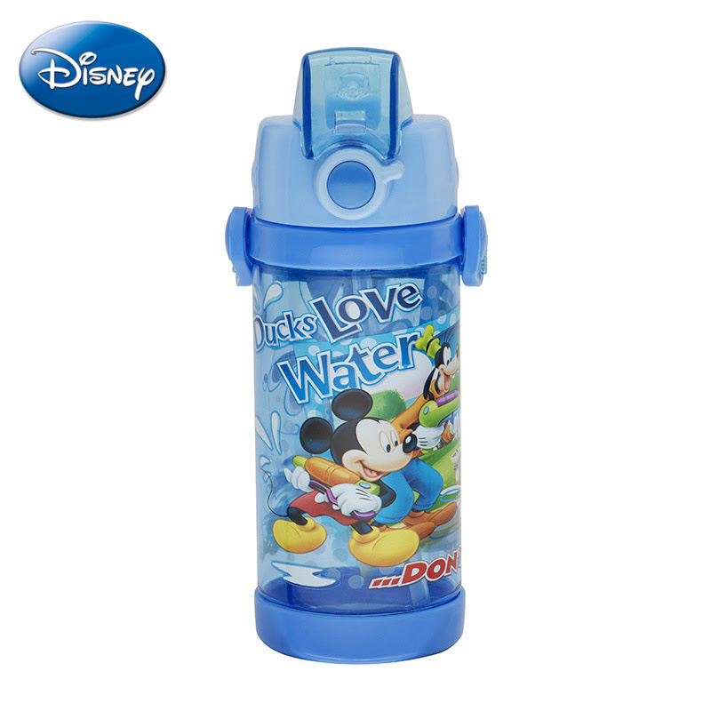 新款迪士尼夏季正品塑料杯 按键儿童吸管杯 安全便携孩童水杯