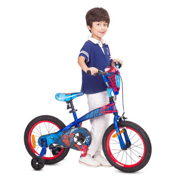 迪士尼（DISNEY）儿童自行车男女 蜘蛛侠16寸 蓝色
