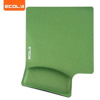 宜客莱(ECOLA) 14°护腕鼠标垫 超大慢回弹记忆棉手腕托办公腕垫预防鼠标手 绿色MPD-014PGN