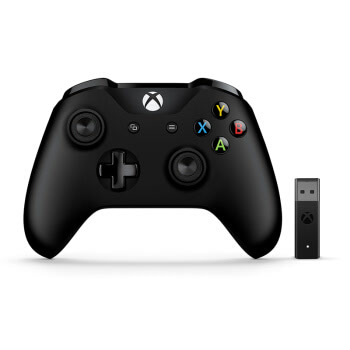 微软 Xbox无线控制器/手柄 黑色+二代Win10无线适配器 | PC游戏手柄 蓝牙无线双模 适配Xbox/电脑/平板/手机