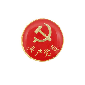 斯图(sitoo)斯图共产党员党徽胸章磁扣别针 100个装圆形带字党徽