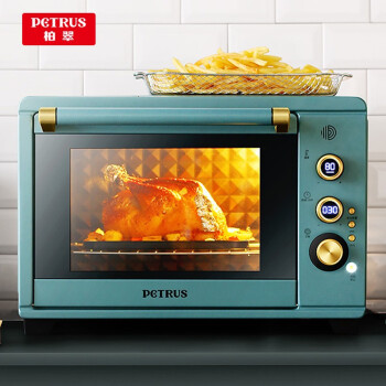 柏翠(petrus)电烤箱 38L家用 搪瓷内胆 上下独立控温 智能预热PE3040GR