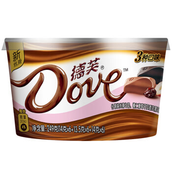 德芙Dove巧克力分享碗装 什锦牛奶榛仁葡萄干巧克力糖果巧克力休闲零食249g