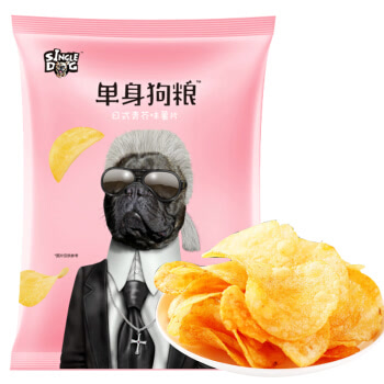 单身狗粮（SINGLE  DOG） 日式青芥味马铃薯片71g  网红膨化小吃袋装
