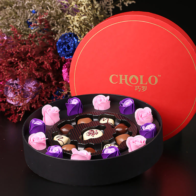 【玫瑰馨语】巧罗纯可可脂巧克力礼盒装七夕情人节送女友礼物